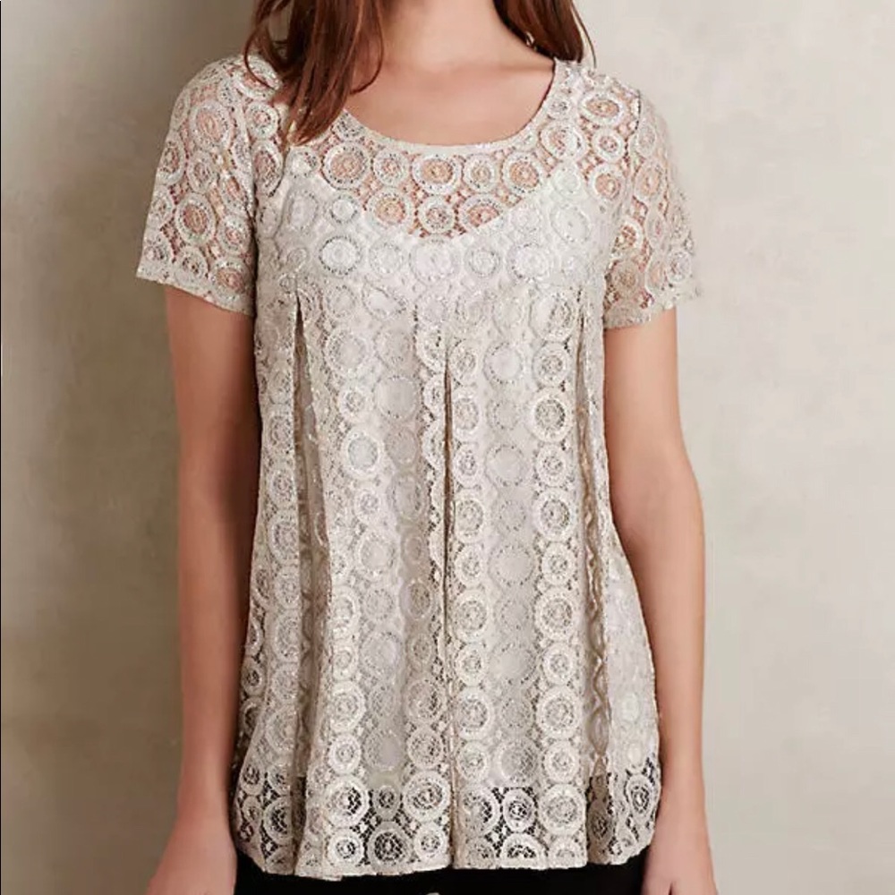 Anthropologie akemi + kin knit lace Lyra top sz XS